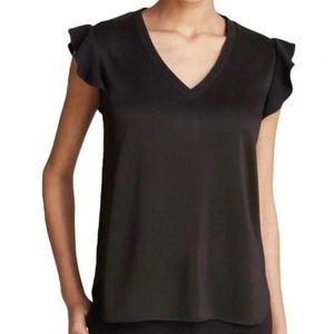 Kate Spade Crepe Satin Flutter Top H3